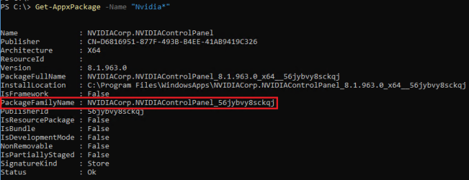 Get-AppxPackage for Nvidia