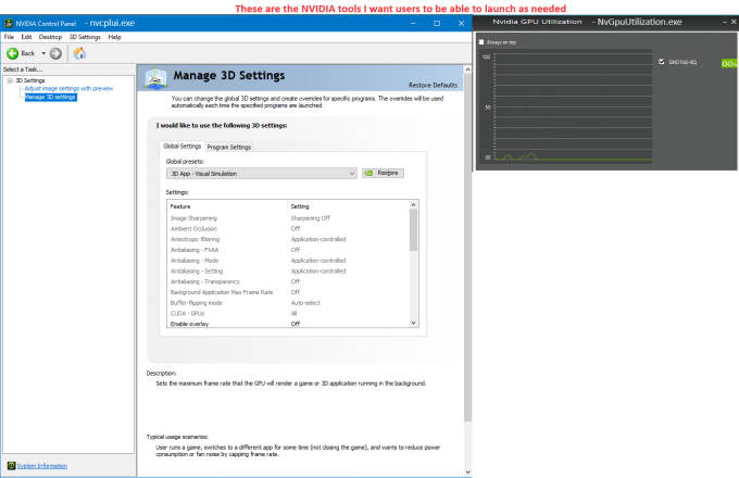 NVIDIA Control Panel and Tools